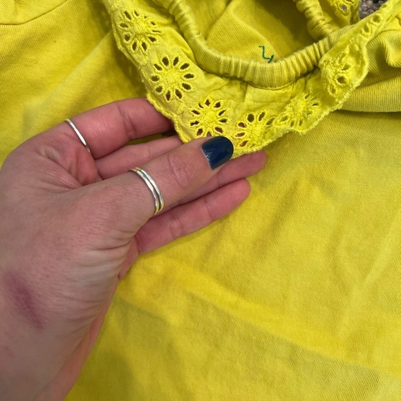 Mini Boden Golden Yellow Lace Collar Tee Shirt - Picture 5 of 6